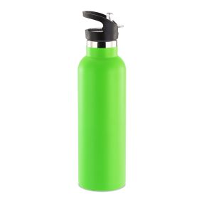 Sports Water Bottle Stainless Steel Vacuum-Insulated Drinking Cup w/ Straws Outdoor Cycling Hiking (Option: StillWaterBottle750mlGRN)