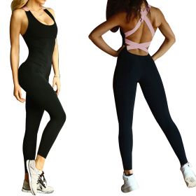 Women\'s Sports YOGA Workout Gym Fitness Jumpsuit (Option: GiftGymFitPantsPinkXL)