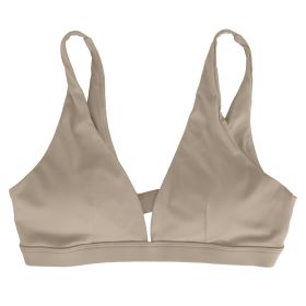 Women Deep V-Neck Sports Bras U-Shaped Back Sport Bras Padded Strappy Crop Open Back Low Impact Bras Sexy Fitness Tank Tops with Removable Pads for Gy (Option: BraWhiteL)