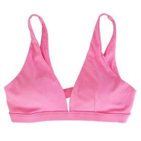 Women Deep V-Neck Sports Bras U-Shaped Back Sport Bras Padded Strappy Crop Open Back Low Impact Bras Sexy Fitness Tank Tops with Removable Pads for Gy (Option: BraRedL)