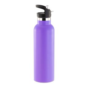Sports Water Bottle Stainless Steel Vacuum-Insulated Drinking Cup w/ Straws Outdoor Cycling Hiking (Option: StillWaterBottle1LPPL)