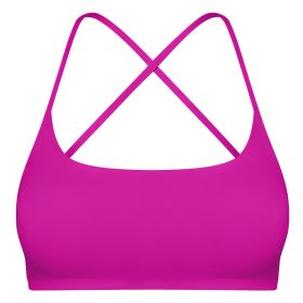 Women Cross Back Sport Bras Padded Strappy Crop Open Back Low Impact Bras Sexy Fitness Tank Tops with Removable Pads Thin Straps for Gym Yoga Workout (Option: BraRoseRedM)