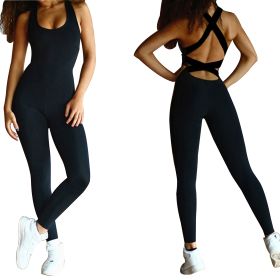 Women\'s Sports YOGA Workout Gym Fitness Jumpsuit (Option: GiftGymFitPantsBlackXL)