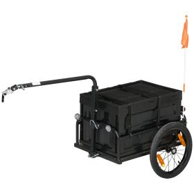 Trailer for Bike, Bicycle Cargo Trailer with Removable Storage Box, No Bottom (Option: Black-675x253x510 mm)