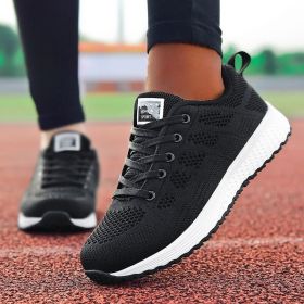 Women Shoes Super Light Sneakers For Women Vulcanize Shoes Sport Basket Femme Walking White Sneakers Women Casual Tenis Feminino (Color: BLACK, Shoe Size: 35)