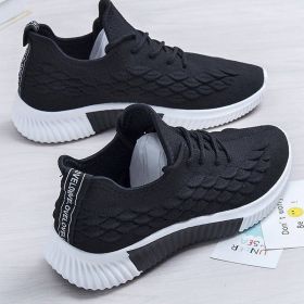 Women's Running Shoes Women's Vulcanized Women Casual Flat Shoes 2022 Sports Shoes Women's Walking Shoes Ladies Summer Plus Size (Color: BLACK, Shoe Size: 40)