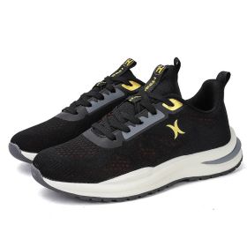 New spring and autumn comfortable soft sole men's fashion all-match sports shoes lightweight non-slip outdoor leisure men's single shoes leisure (Color: BLACK, size: 38)