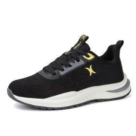 New spring and autumn comfortable soft sole men's fashion all-match sports shoes lightweight non-slip outdoor leisure men's single shoes leisure (Color: BLACK, size: 43)