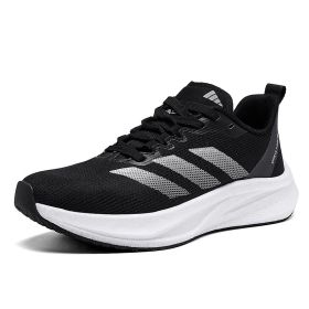 Summer new couple carbon plate sports shoes Breathable running sports shoes fashion men's and women's sports shoes (Color: black and white, size: 38)