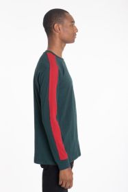 Long Sleeve TRACK Shirt (Color: GREEN / RED, size: XL)