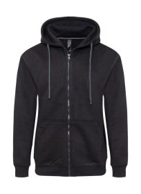 Heavyweight Fleece Zipper Hoodie (Color: BLACK, size: 2XL)