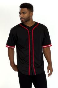 Unisex Active Sports Team Baseball Jersey (Color: BLACK, size: S)