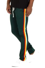 RAINBOW TAPE TRACK PANTS (Color: GREEN, size: M)