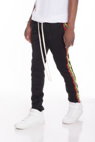 RASTA TAPED TRACK PANTS (Color: BLACK, size: M)