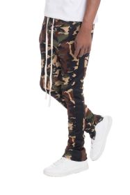 NEUTRAL BLACK CAMO TRACK PANTS (Color: BLACK, size: L)