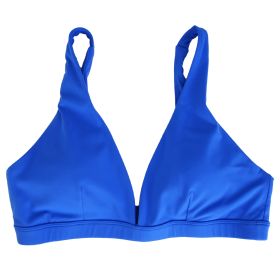 Women Deep V-Neck Sports Bras U-Shaped Back Sport Bras Padded Strappy Crop Open Back Low Impact Bras Sexy Fitness Tank Tops with Removable Pads for Gy (Option: BraBlueL)